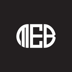 MEB letter logo design on black background. MEB creative initials letter logo concept. MEB letter design.
