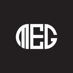 MEG letter logo design on black background. MEG creative initials letter logo concept. MEG letter design.