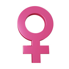 International Women's Day 8th March Female Icon  3D Render with white background 
