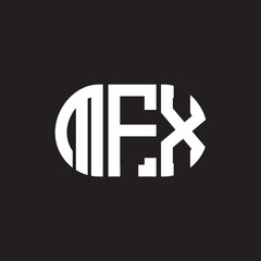 MFX letter logo design on black background. MFX creative initials letter logo concept. MFX letter design.