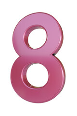 International Women's Day 8th March 3D Render with white background 