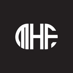 Fototapeta na wymiar MHF letter logo design on black background. MHF creative initials letter logo concept. MHF letter design.