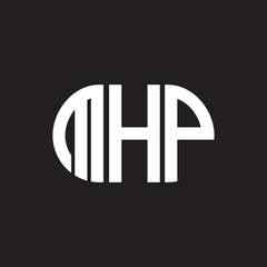 MHP letter logo design on black background. MHP creative initials letter logo concept. MHP letter design.