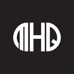MHQ letter logo design on black background. MHQ creative initials letter logo concept. MHQ letter design.