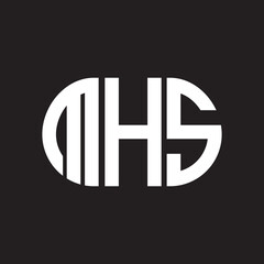 MHS letter logo design on black background. MHS creative initials letter logo concept. MHS letter design.