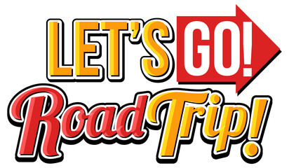 Lets go road trip icon on white background