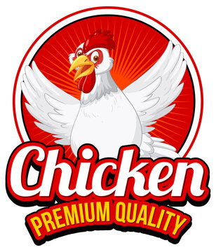 Chicken Premium Quality banner with chicken cartoon character