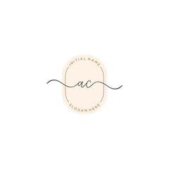 A C AC Initial handwriting logo template vector