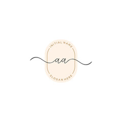 A AA Initial handwriting logo template vector