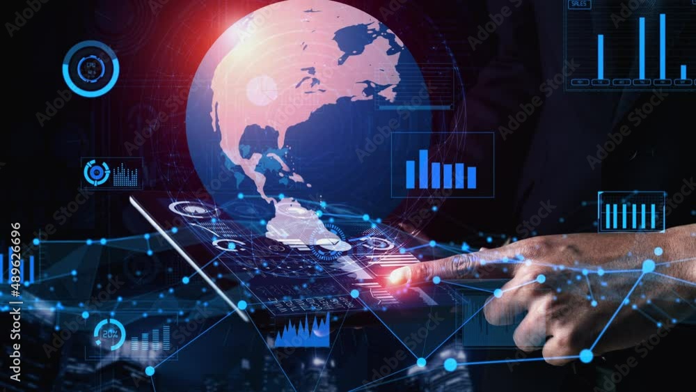 Aufkleber conceptual business dashboard for financial data analysis . 3d render computer graphic .