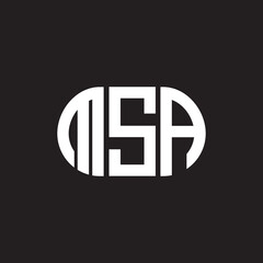 MSA letter logo design on black background. MSA creative initials letter logo concept. MSA letter design.