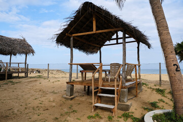 beach hut with beach access at a hotel
