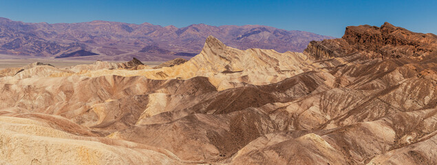Zabriskie Point in Death Valley National Park, CA - obrazy, fototapety, plakaty