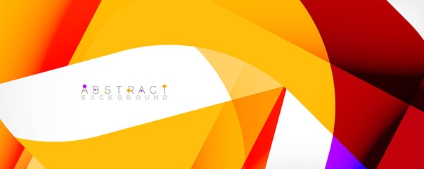 Geometric abstract background - multicolored abstract shapes on white. Vector Illustration For Wallpaper, Banner, Background, Landing Page