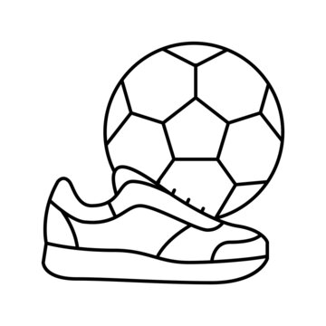play football soccer mens leisure line icon vector illustration