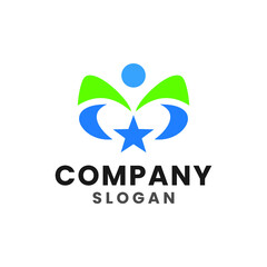People human star logo design