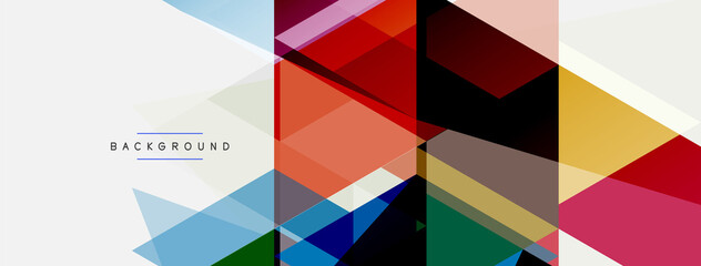 Color triangles composition, geometric abstract background. Techno or business concept, pattern for wallpaper, banner, background, landing page