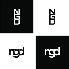 ngd letter original monogram logo design set