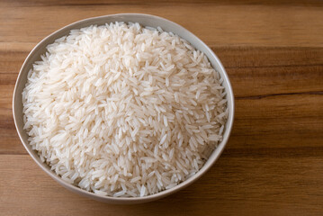 Uncooked Jasmine Rice in a Bowl