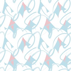 Heart shaped brush stroke seamless pattern design