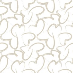 Heart shaped brush stroke seamless pattern design