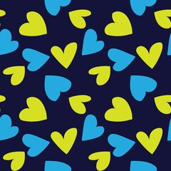 Heart shaped brush stroke seamless pattern design