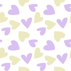 Heart shaped brush stroke seamless pattern design