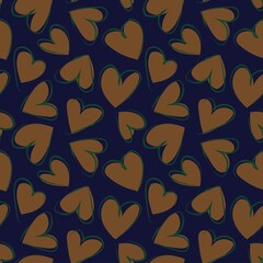 Heart shaped brush stroke seamless pattern design
