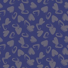 Heart shaped brush stroke seamless pattern design