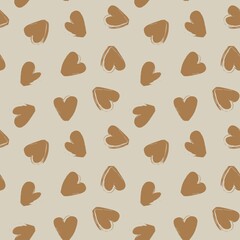 Heart shaped brush stroke seamless pattern design