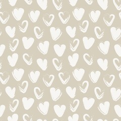 Heart shaped brush stroke seamless pattern design