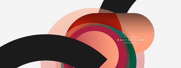 Circle and round shapes abstract background. Vector illustration for wallpaper banner background or landing page