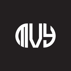 MVY letter logo design on black background. MVY creative initials letter logo concept. MVY letter design.