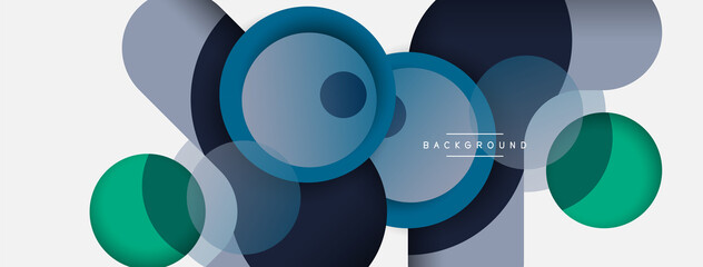 Vector round shapes circles minimal geometric background. Vector illustration for wallpaper banner background or landing page