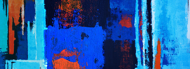 Hand draw painting abstract art panorama background colors texture design illustration..