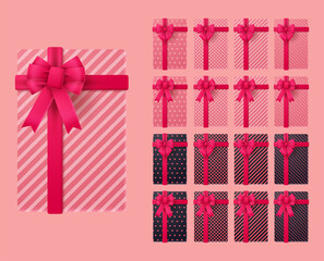 3D gift box for valentine. vector illustration