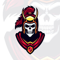 undead zombie soldier with golden horned empire helmet vector portrait