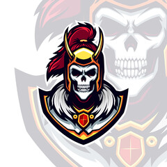 undead zombie soldier with golden horned empire helmet vector portrait