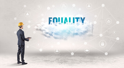 Engineer working on a social media concept