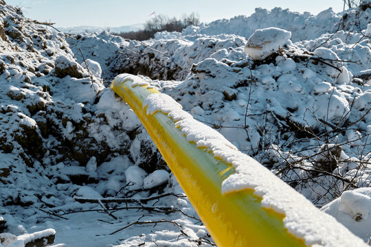 Gas pipe in preparation for instillation.