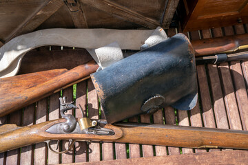 Flintlock rifles and bag
