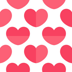 pink heart seamless pattern on white background