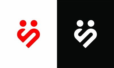 People Love Logo Design Letter S	
