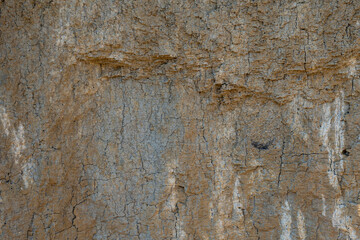 Brown clay. Geological structure of the soil. Natural abstract background, texture.