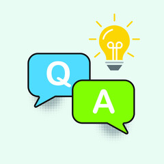 Question and answers concept. Creative idea design. Flat vector for template, brochure or presentation.