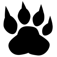 Bear paw print icon vector.