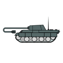 Peace symbol vector illustration depicting a tank that cannot be fired. No war. Peace.