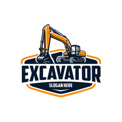 Excavator company ready made emlem logo template. Best for excavating realated industry © bonky