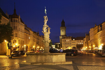 Fountain of Neptune in Gorlitz. Germany