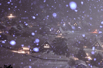 荻町城跡展望台から望む冬の白川郷
